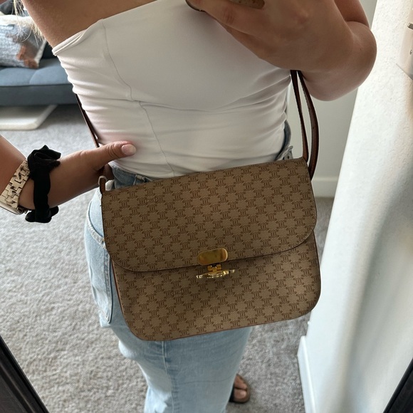 Celine Triomphe Canvas Crossbody Purse - Picture 3 of 9